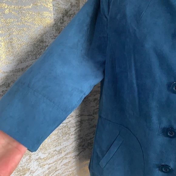 CHAPTER One blue/sea salt faux suede blazer/jacket size 10 - Picture 3 of 9